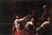 PRETI, Mattia St John the Baptist before Herod af oil painting